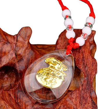 Transparent Auspicious 18k Gold Money Bag Charm Necklace-Your Soul Place